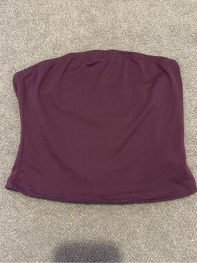 Strapless Tube Crop Top in Deep Plum